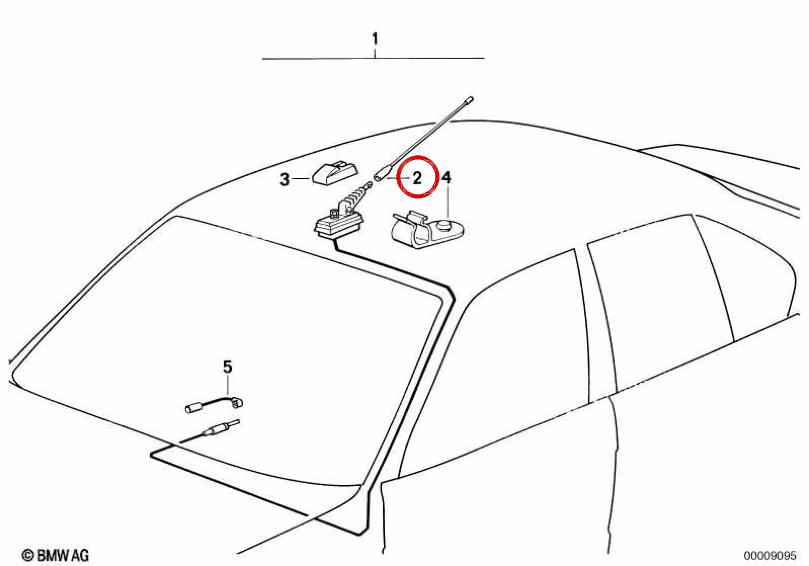 BMW 3 Serisi E30 Radyo Anteni 65221386412
