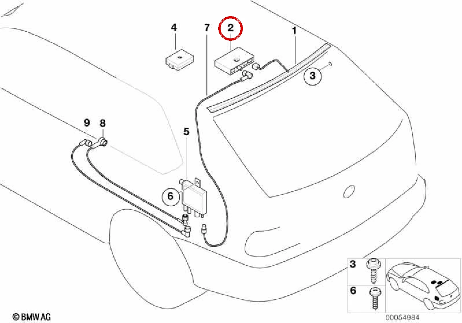 BMW 3 Serisi E46 Arka Cam Anten Amplifikatörü 433 MHz 65248377815