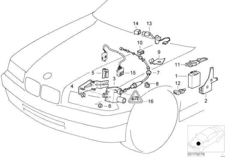BMW 3 Serisi E36 Hız Regülasyon Bowden Kablosu 65718380079