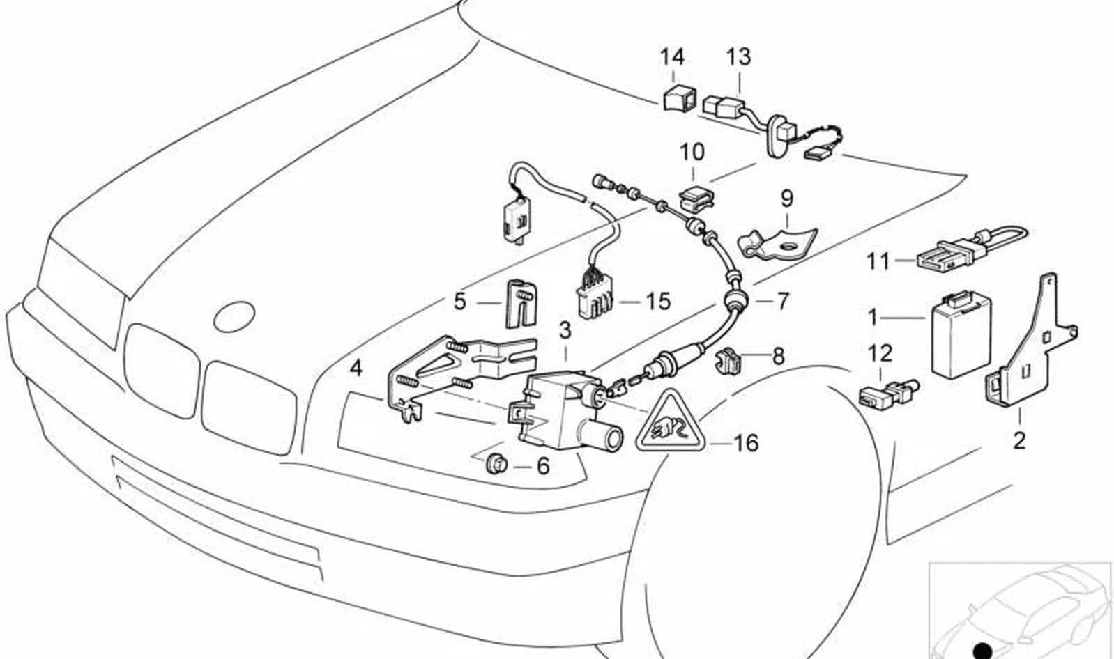 BMW 3 Serisi E36 Hız Regülasyon Bowden Kablosu 65718380079