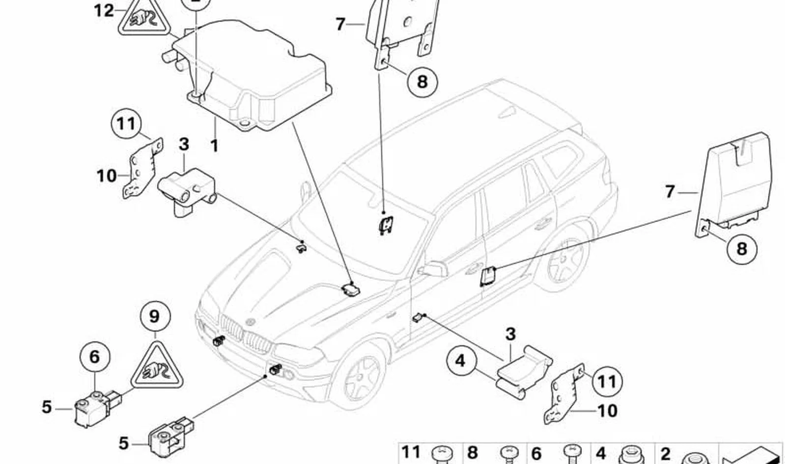 BMW X3 E83 Kapı Çarpma Sensörü 65773415299