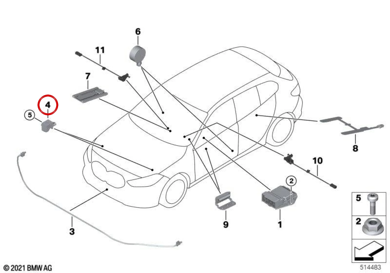 BMW G60 G70 U11 Airbag İvme Sensörü 65779496819
