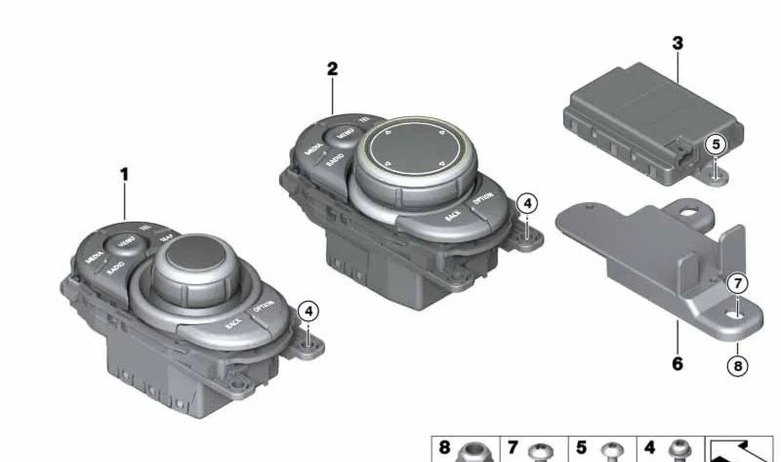 BMW F54 F55 F56 F57… Orta Konsol Kumanda Düğmesi 65829328098