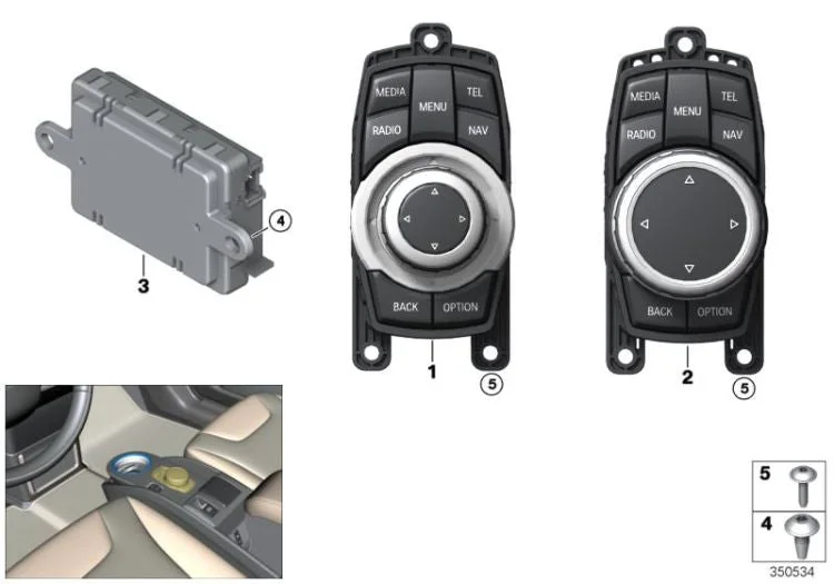 BMW 2 Serisi F45 F46 Krom Dokunmatik iDrive Kontrol Düğmesi 65829866969