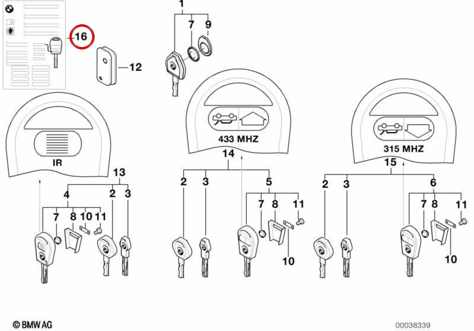 BMW E38 E39 E46 E53 Anahtar Hafıza Etiketi 66128381059