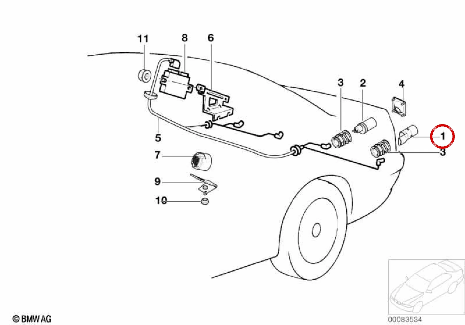BMW E31 E32 E36 PDC Park Mesafe Sensörü 66201382251