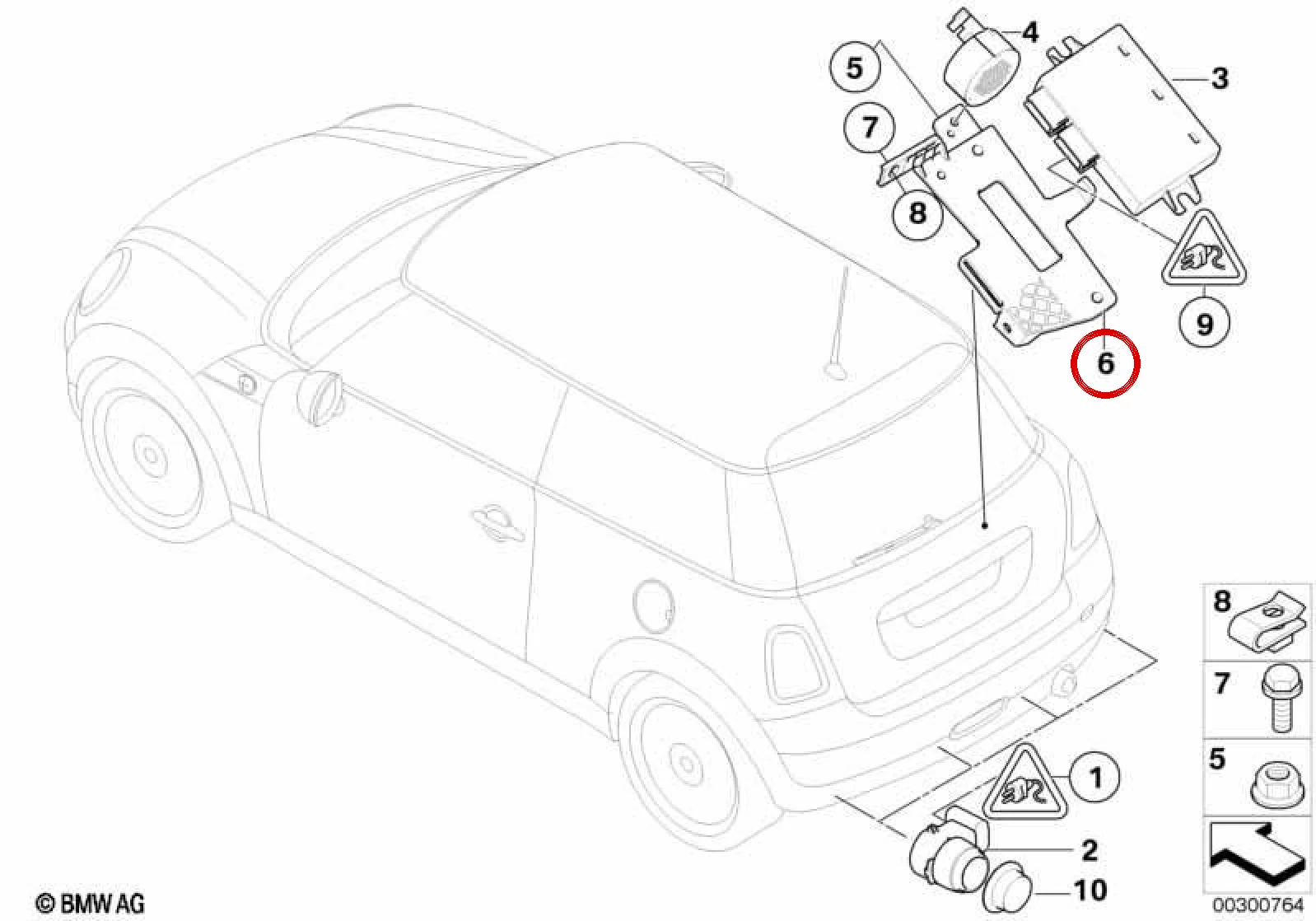 BMW MINI R55 PDC Kumanda Ünitesi Tutucusu 66202755097