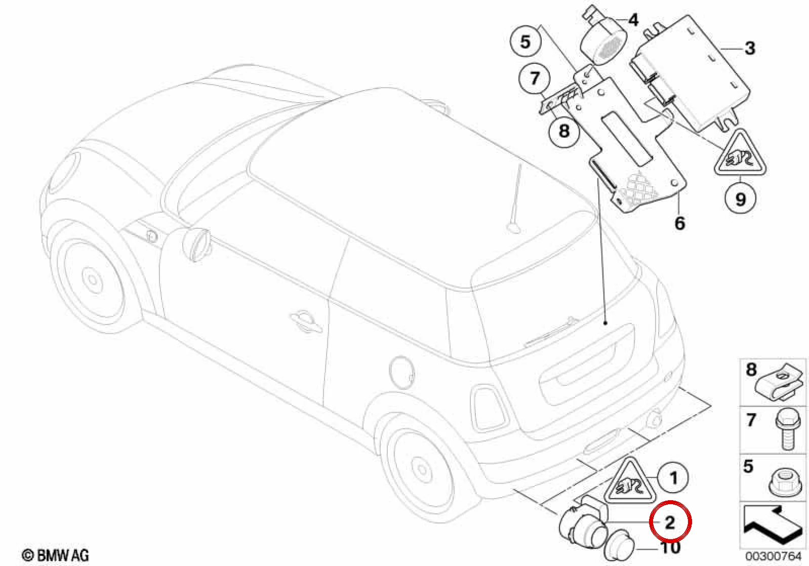 BMW E81 E84 R55 R56… Chili Kırmızı Park Sensörü 66203451517