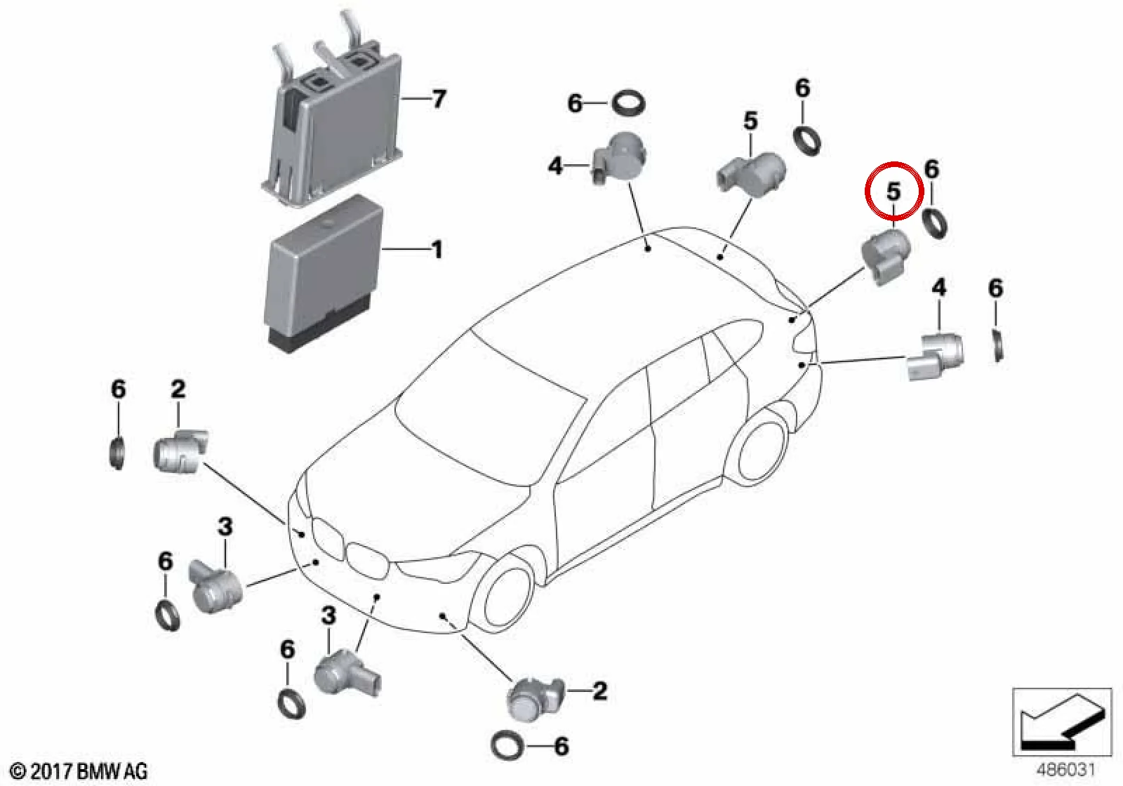 BMW F39 F48 Phytonic Mavi Park Sensörü 66206840236