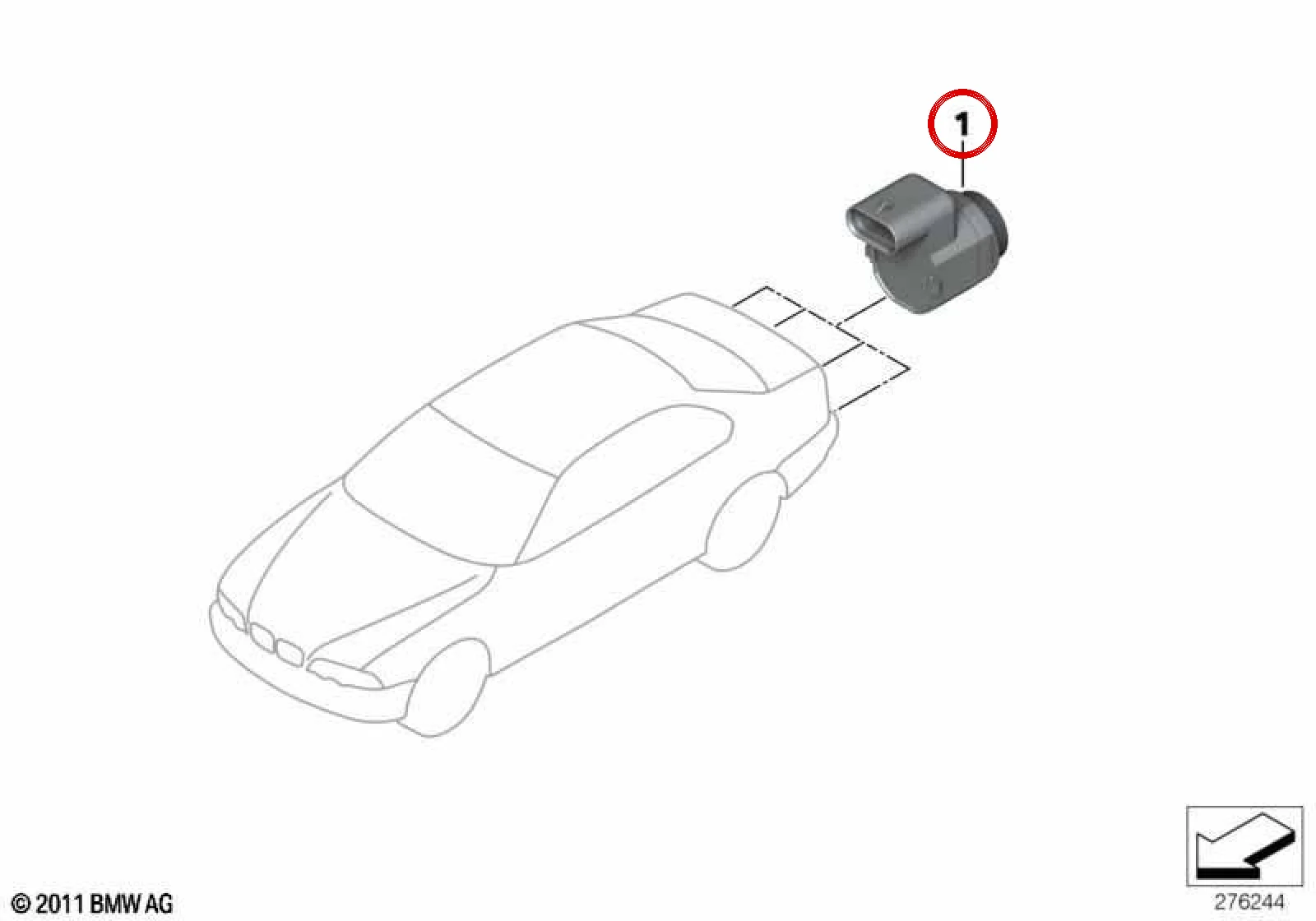 BMW 3 Serisi E46 Safir Siyahı PDC Park Sensörü 66208021864