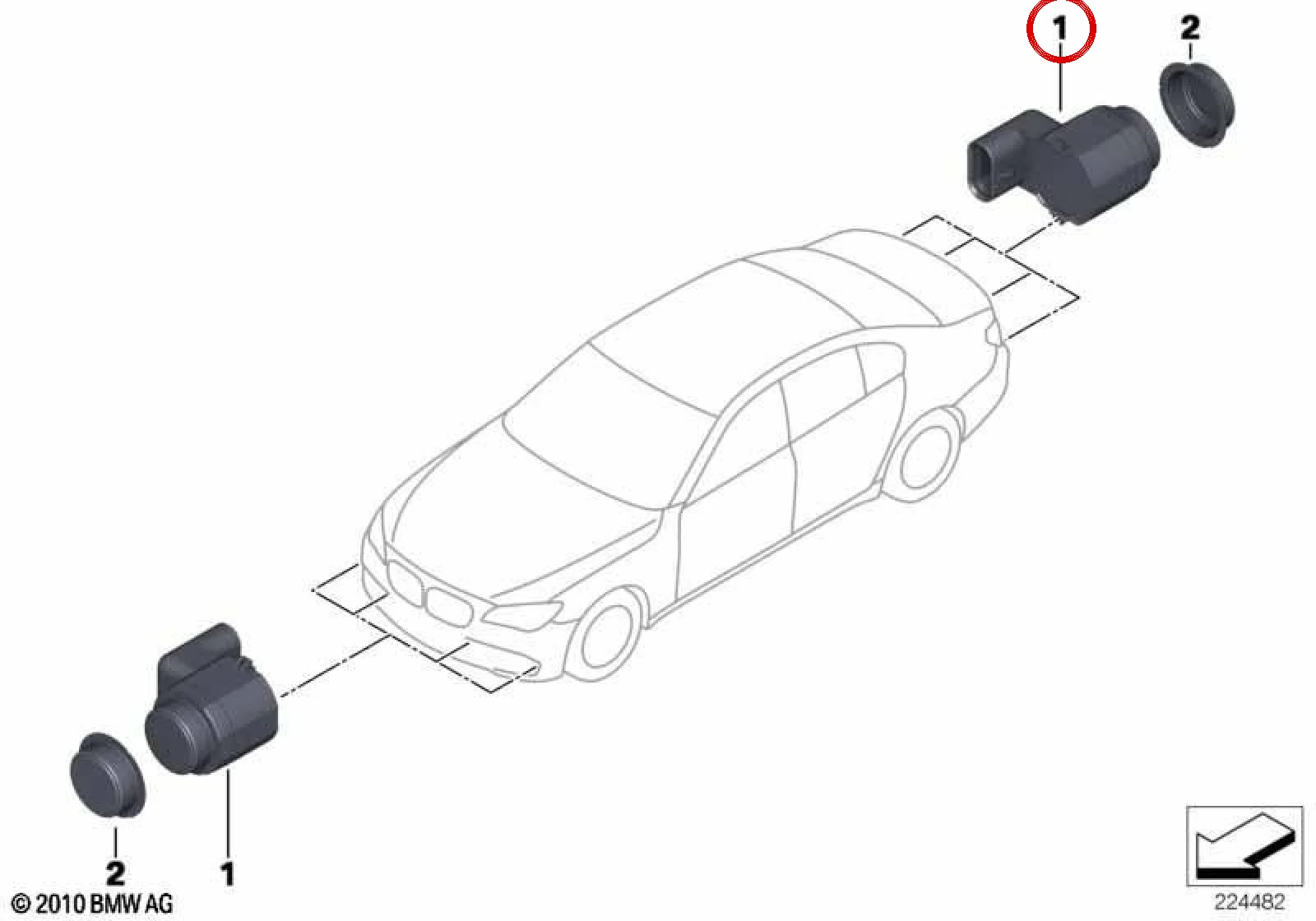 BMW E70 E71 F07 F10… Monte Carlo Mavisi PDC Sensörü 66209233044