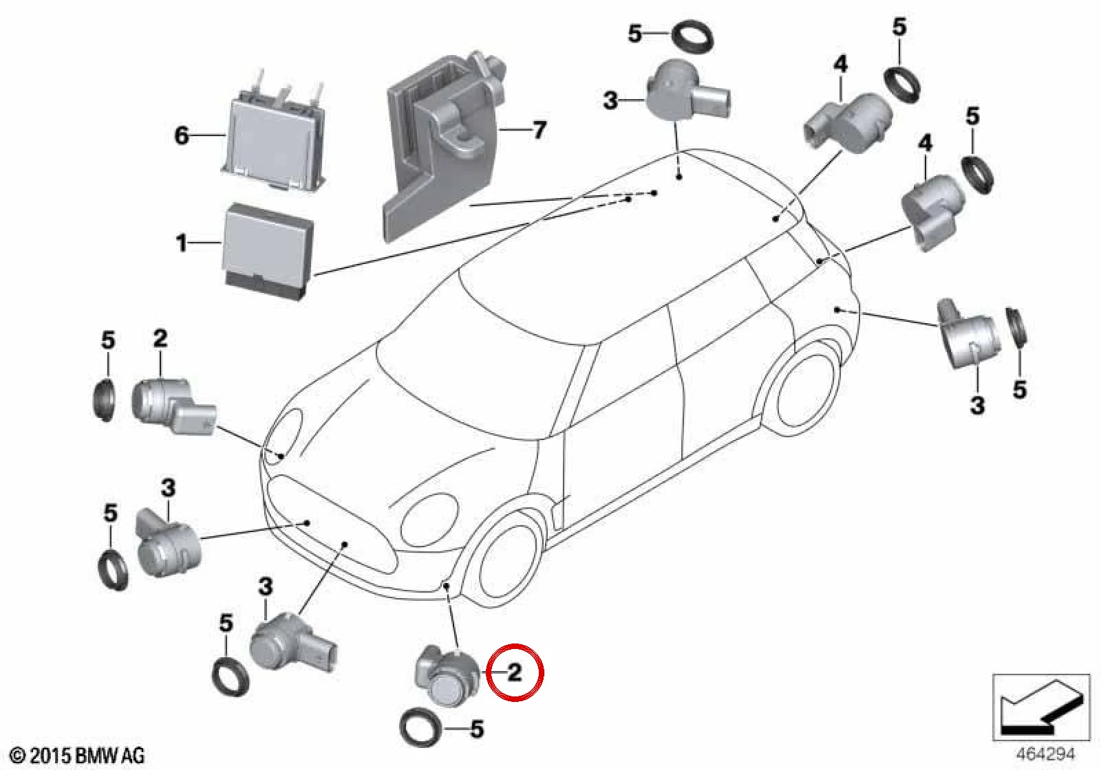 BMW F54 F55 F56 F57… PDC Sensörü Beyaz Gümüş 66209302472