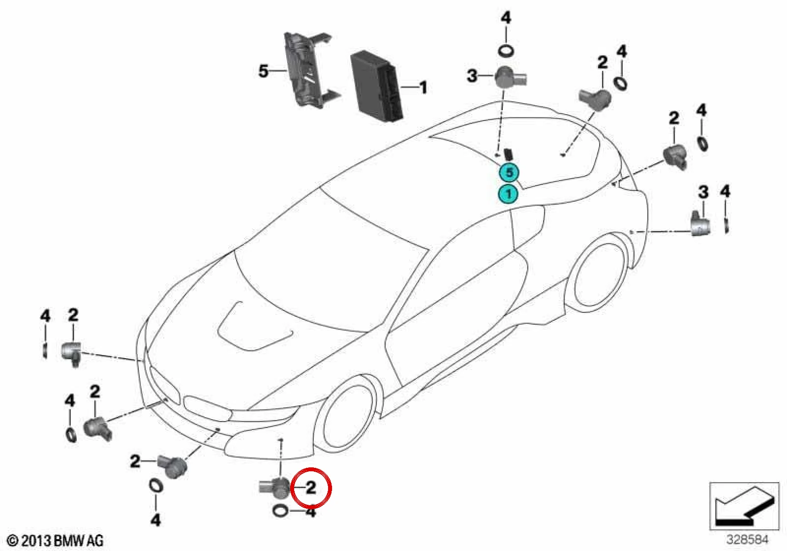 BMW i Serisi I01 I15 PDC Sensörü Ionic Gümüş 66209302569