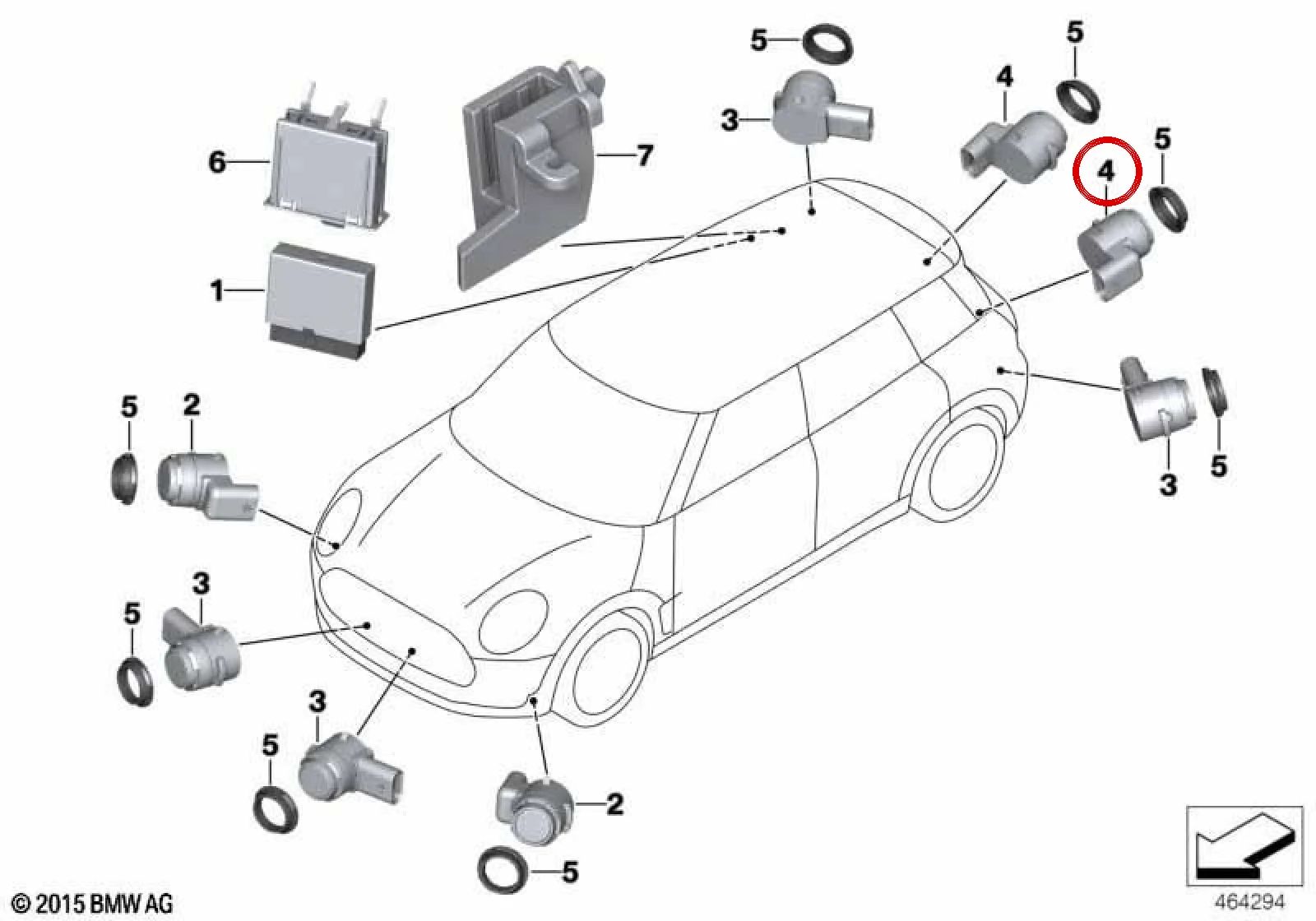 BMW F54 F55 F56 F57… Rebel Yeşili PDC Park Sensörü 66209336924