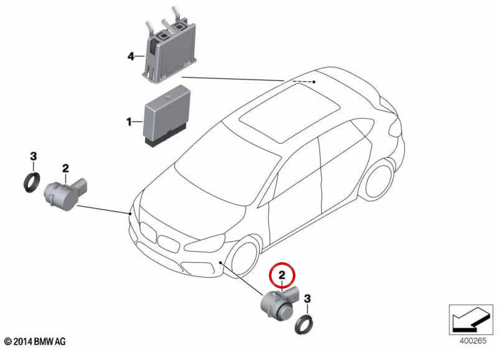 BMW F39 F48 Storm Bay Metalik PDC Sensörü 66209495771