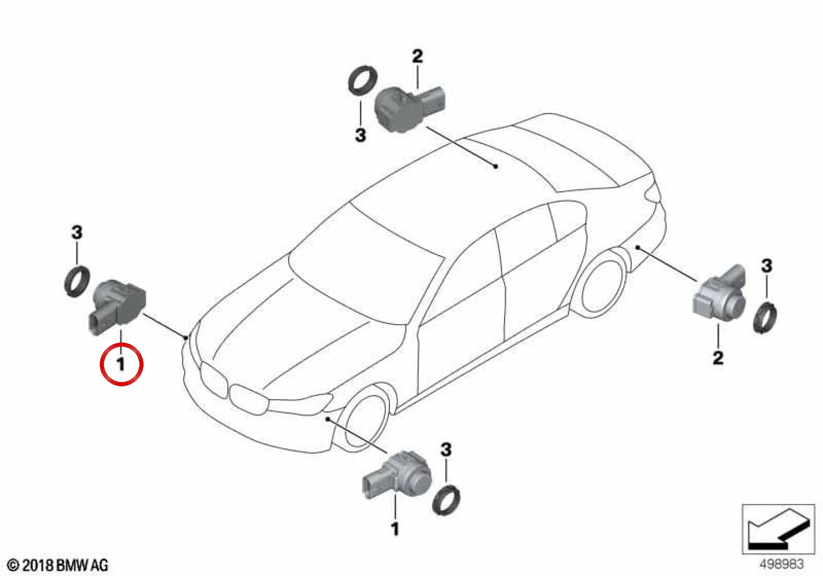 BMW G11 G12 G30 G31… Gri PDC Ultrasonik Sensör 66209827034