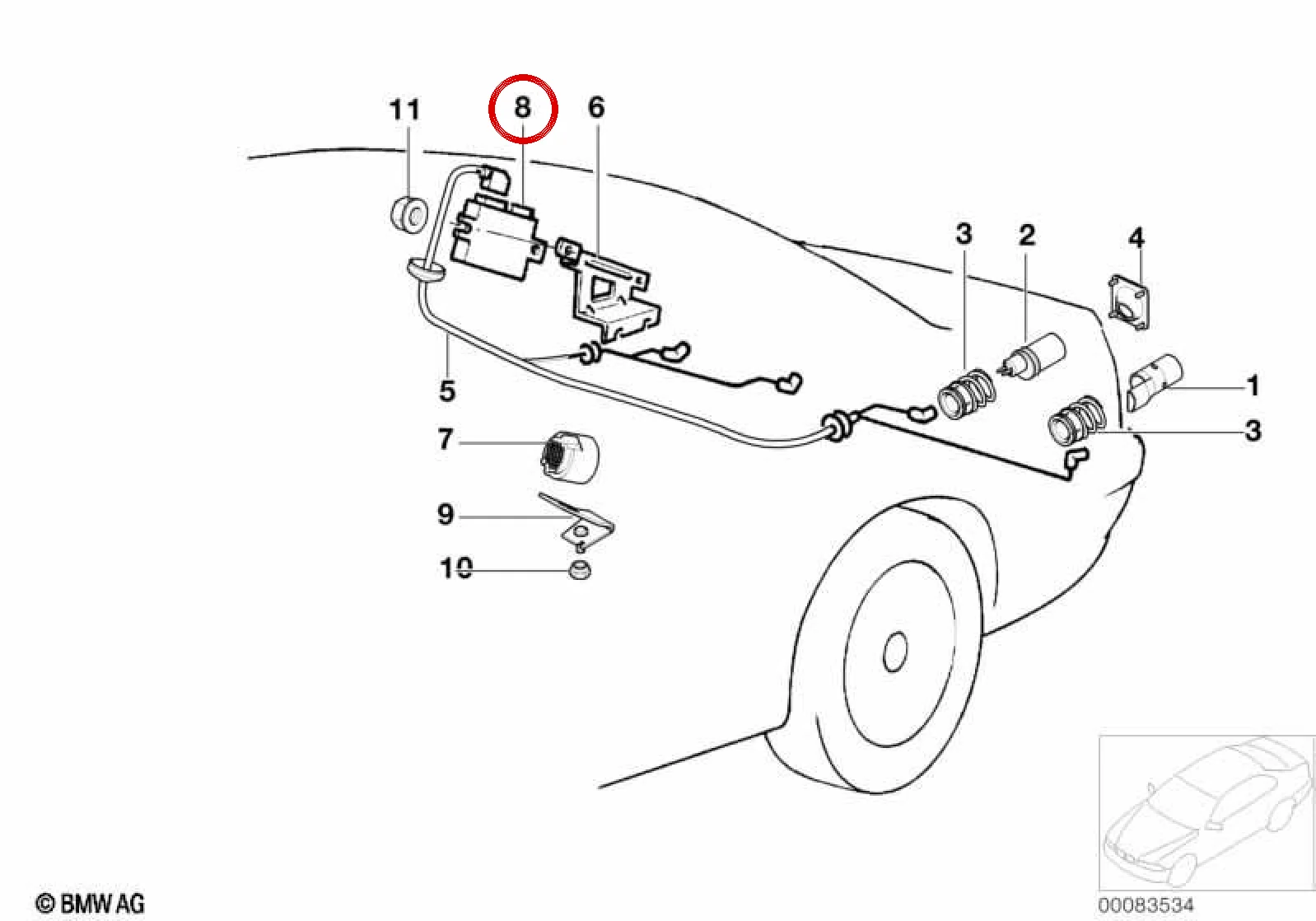 BMW E31 E36 PDC Elektronik Kontrol Modülü 66218381089