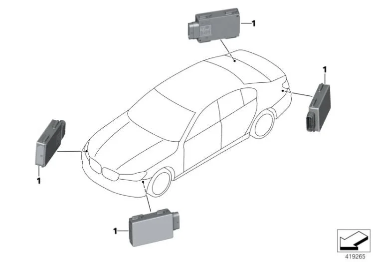 BMW F90 G01 G02 G11… Şerit Değiştirme Uyarı Sensörü 66326891728