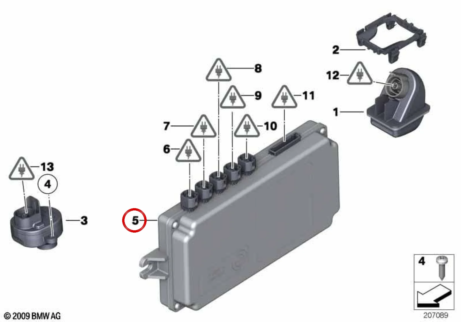 BMW F07 F10 F11 F25 Geri Görüş Kamerası Kontrol Modülü 66536994553