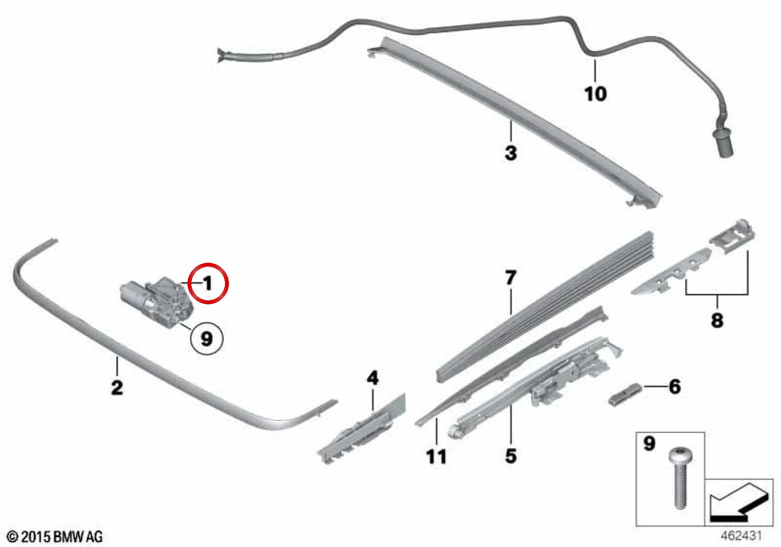 BMW F01 F02 F04 F06… Açılır Tavan Motoru 67617316535