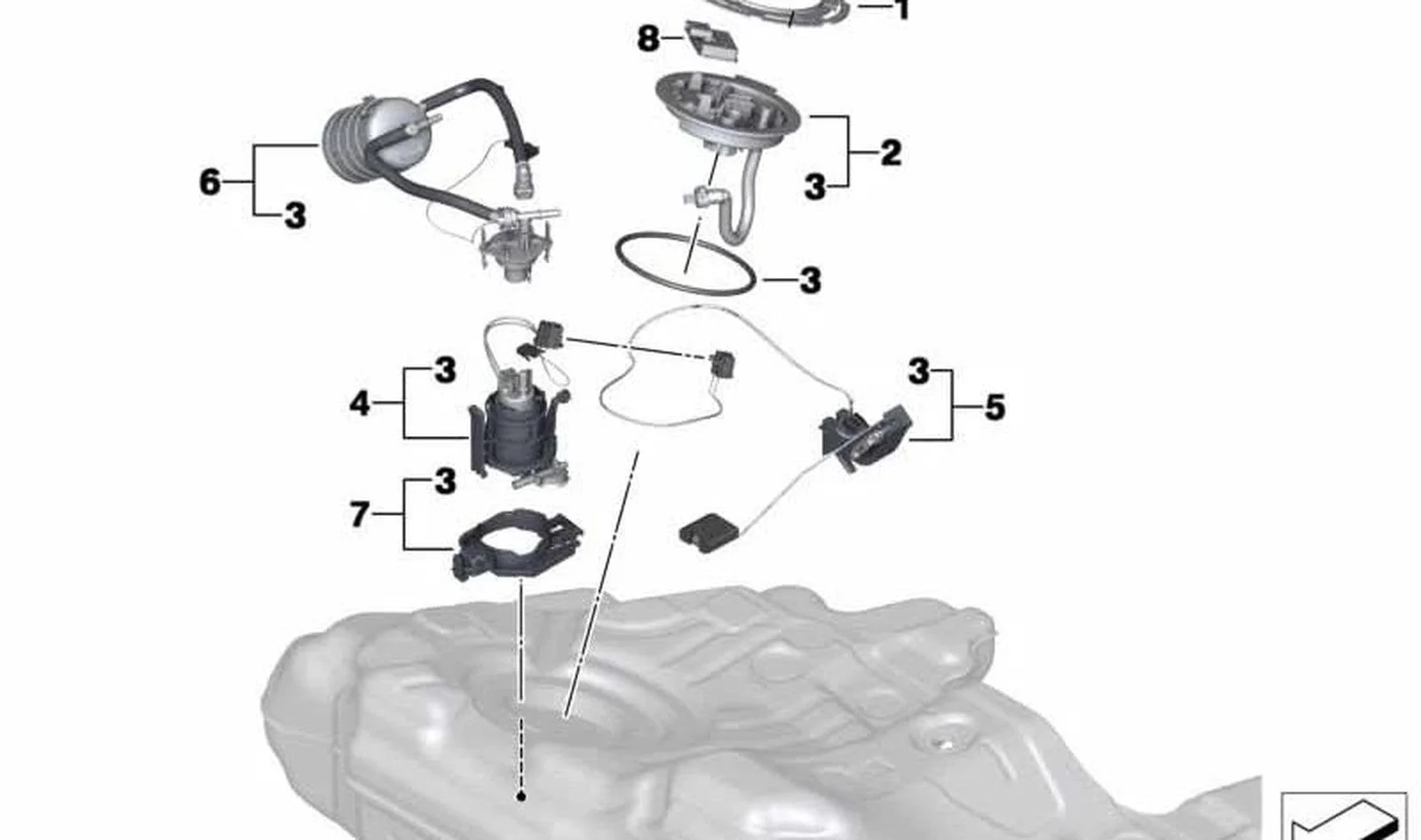 BMW 7 Serisi F01 F02 N57 Yakıt Pompa Seviye Sezici Depo İçi Sağ N/s/z 16117217249