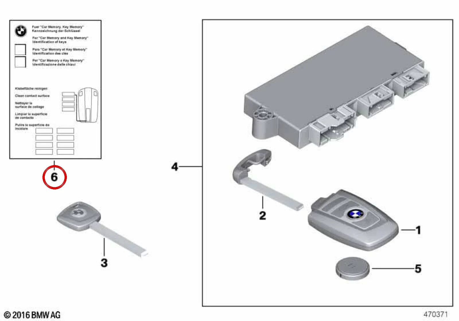 BMW F01 F02 F04 F06… Key Memory Bilgi Etiketi 71239163046