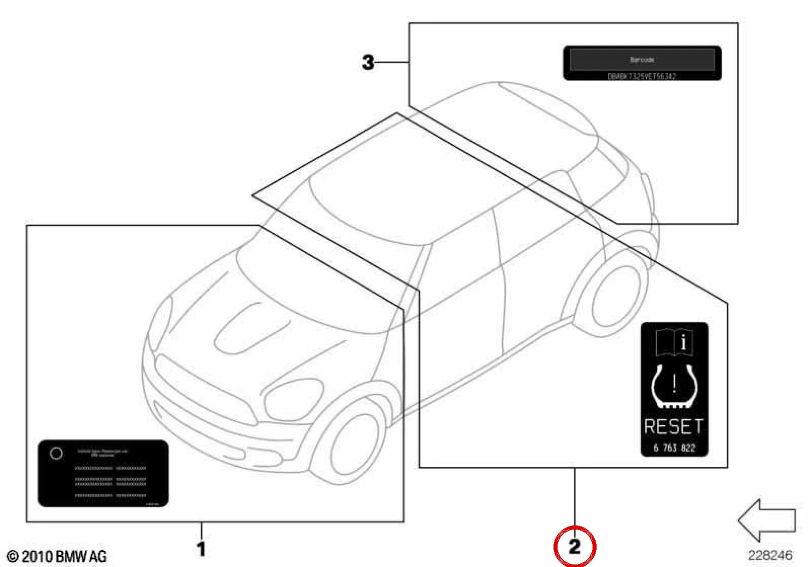 BMW F54 F55 F56 F57… Yol Yardım Bilgi Etiketi 71246758252