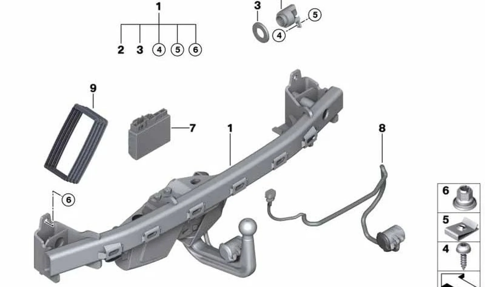 BMW 5 Serisi F07 F10 F11 Elektrikli Katlanır Çeki Demiri 71606865764