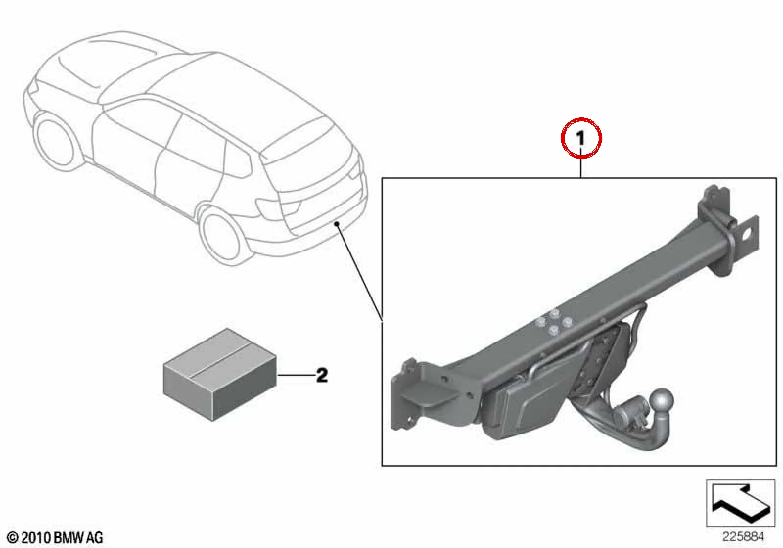 BMW F25 F26 Elektrikli Döner Çeki Demiri 71606875542