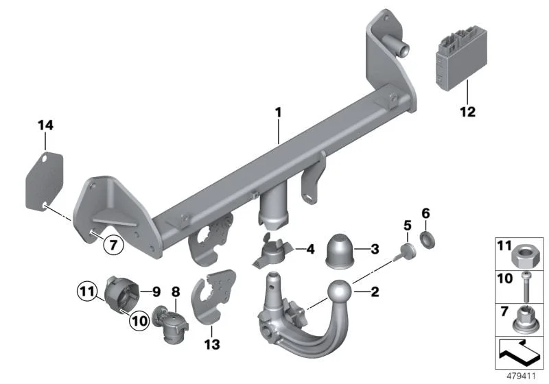 BMW F30 F31 F32 F33… Römork Prizi Braketi 71606876237