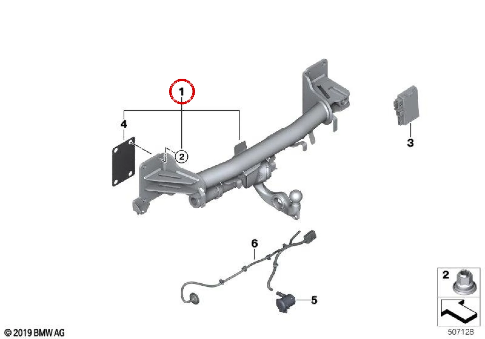 BMW G05 G06 Çeki Demiri Kiti 71606889276