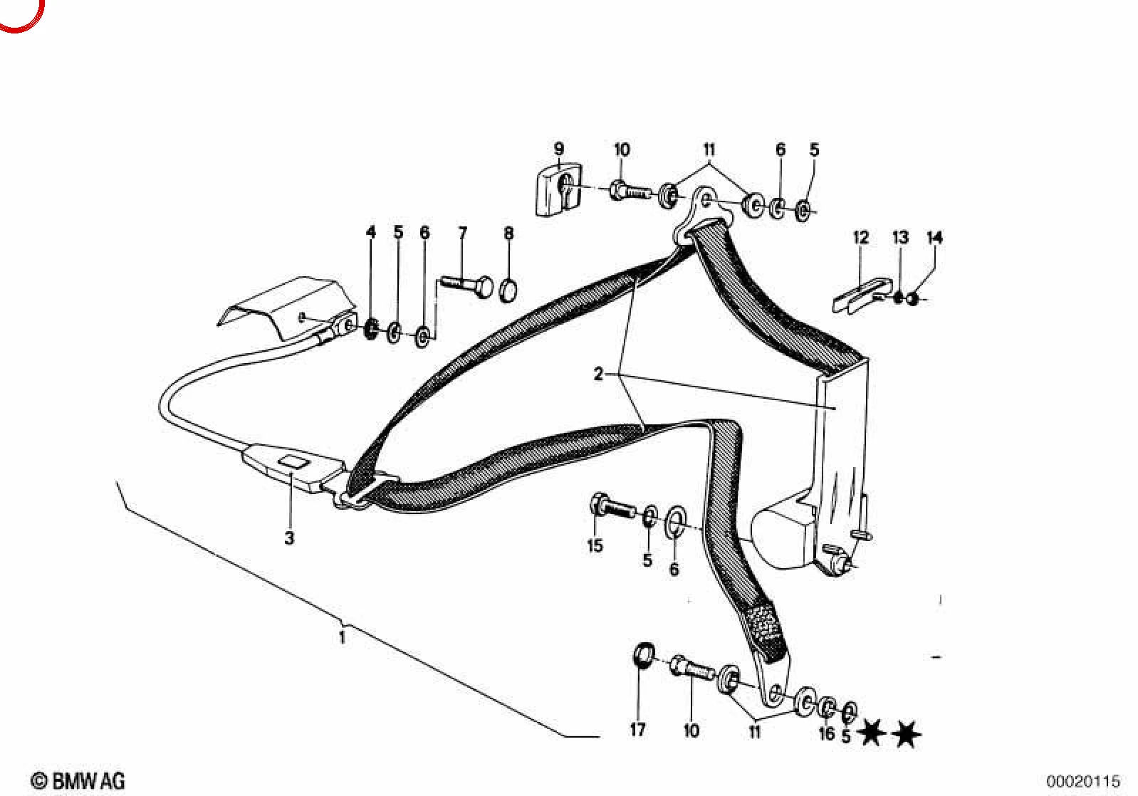 BMW 3 Serisi E30 Ön Sağ Emniyet Kemeri 72111844964