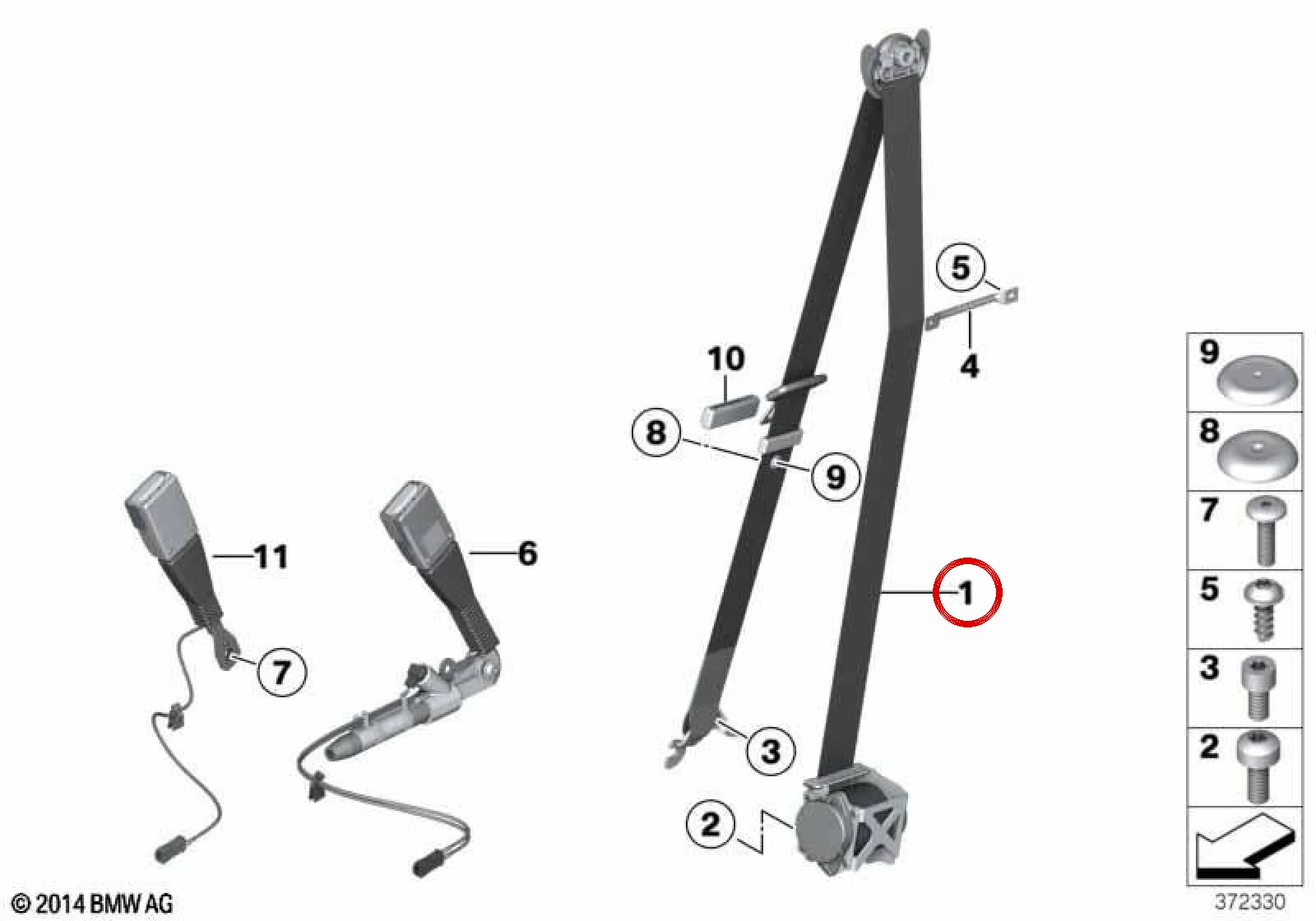 BMW F25 F26 Bej Ön Sol Emniyet Kemeri 72117258429