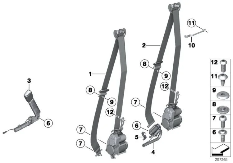 BMW F01 F02 F10 F11 Ön Sol Üst Emniyet Kemeri Bej 72117382303