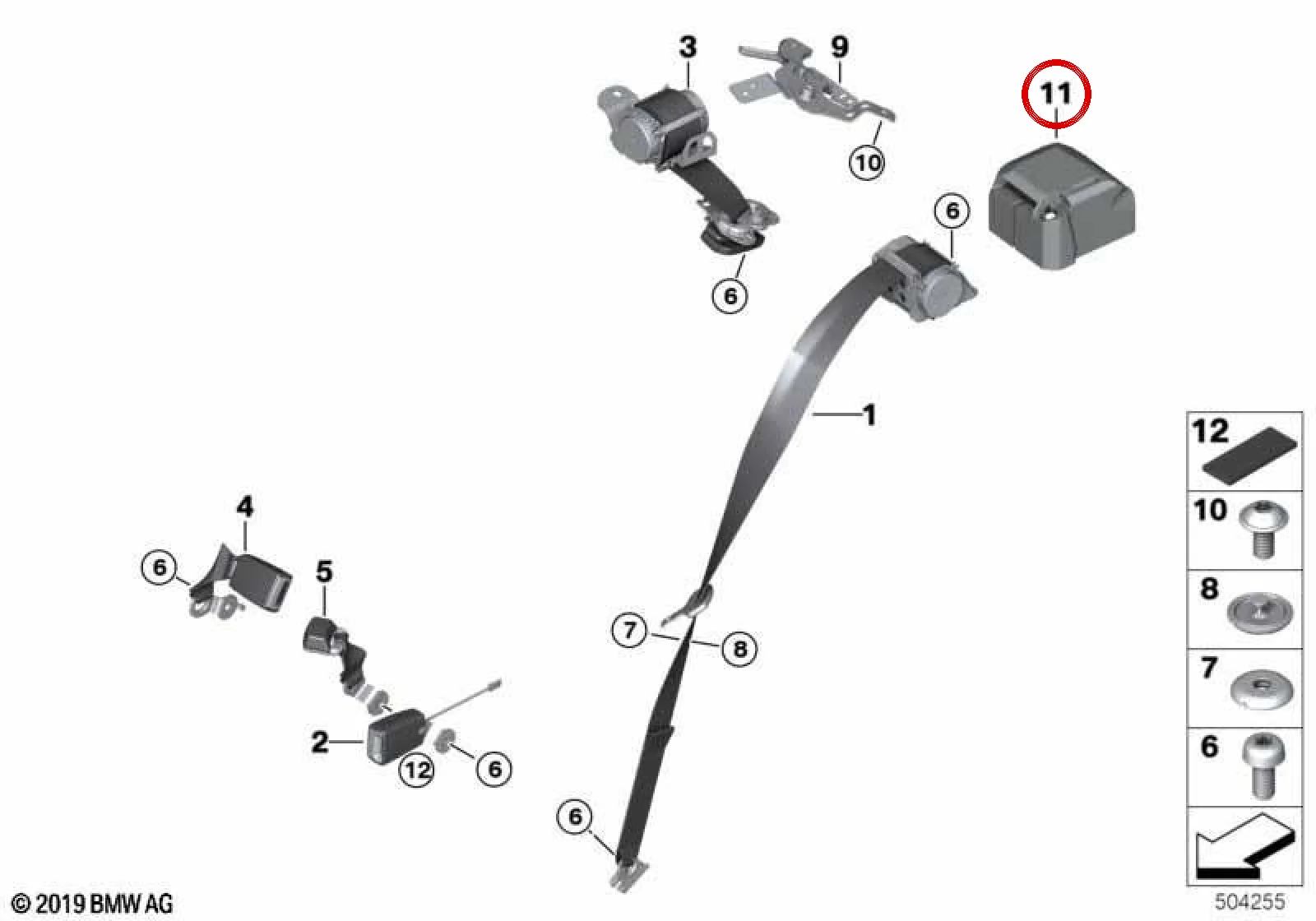 BMW X1 F48 F49 Sol Emniyet Kemeri Makara Kapağı 72117423979