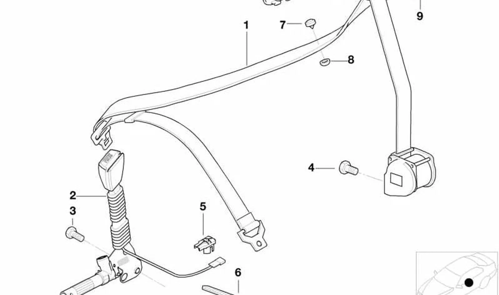 BMW 3 Serisi E36 Ön Sağ Emniyet Kemeri Ayarsız 72118398552