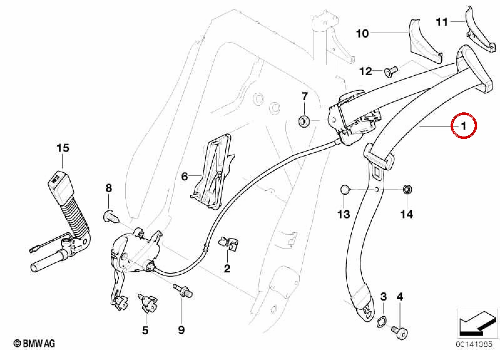 BMW 6 Serisi E64 Ön Sağ Emniyet Kemeri Krem Bej 72119138276