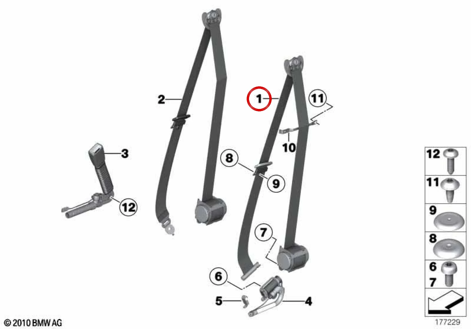 BMW F01 F02 F10 F11 Ön Sağ Emniyet Kemeri Veneto Bej 72119164506