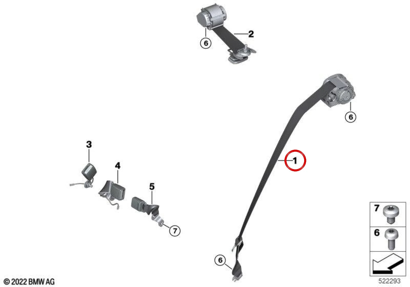 BMW X1 U11 Arka Dış Emniyet Kemeri 72119873742