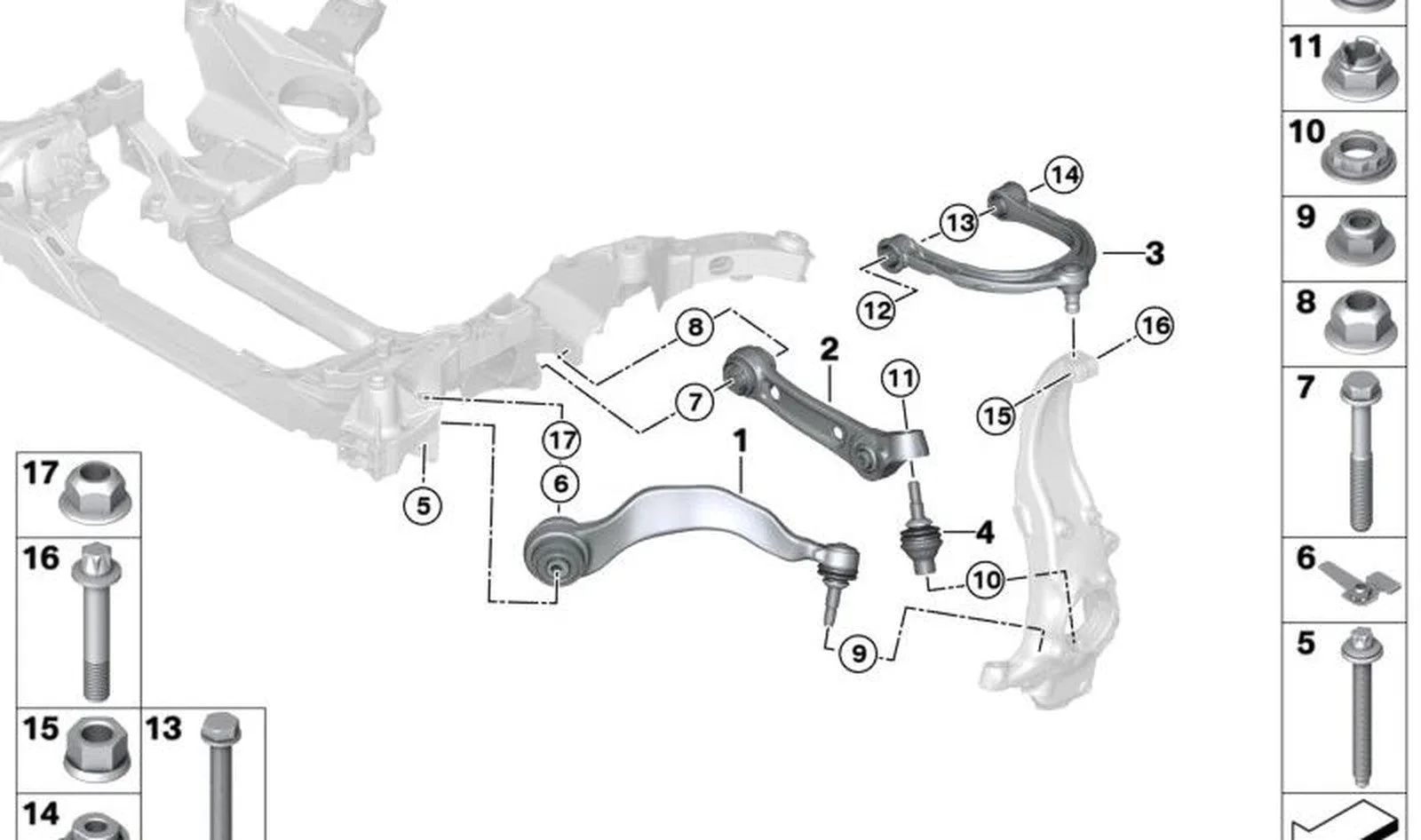 BMW 8 Serisi G15 Sol Alt Salıncak 31106886907