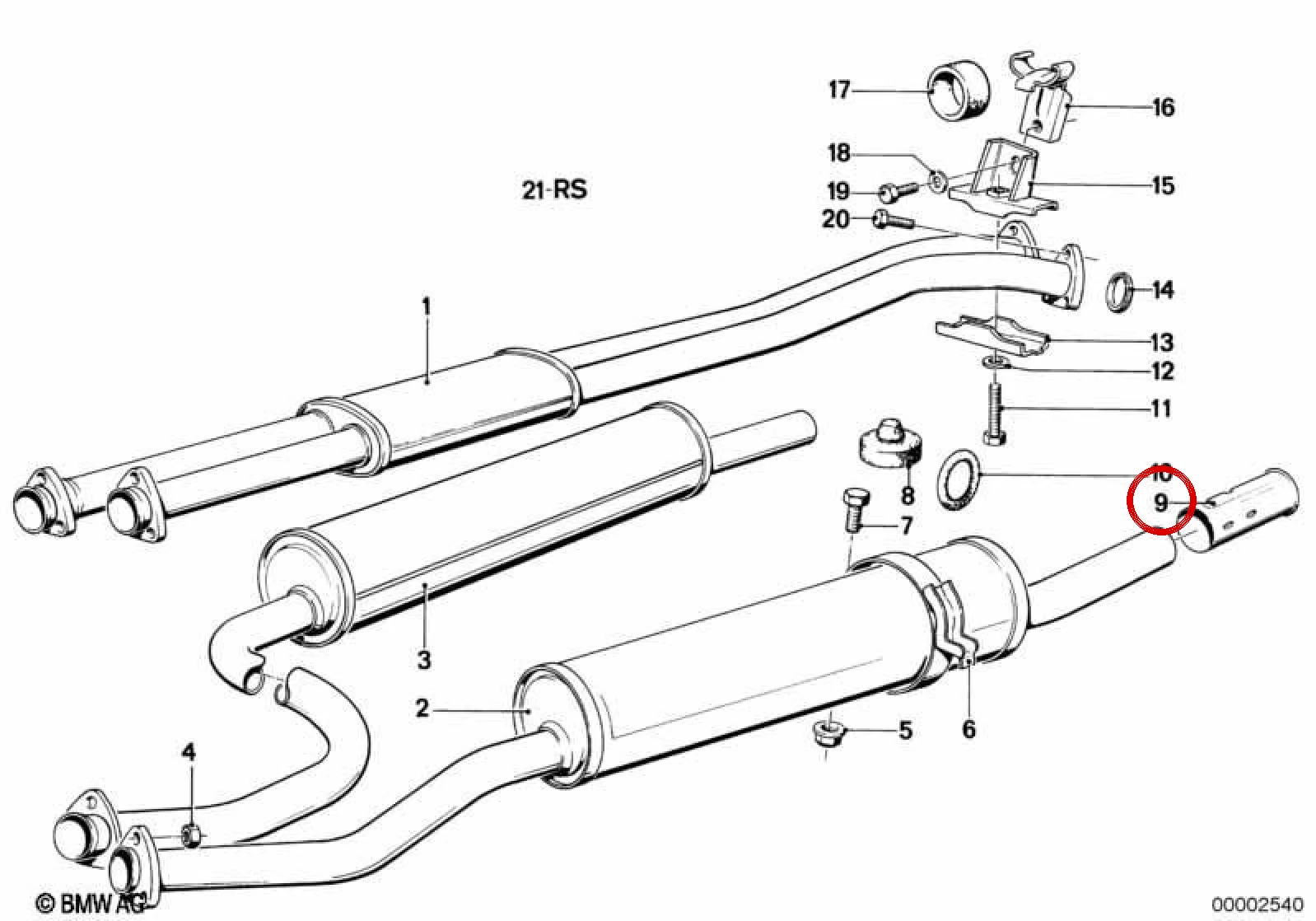 BMW 3 Serisi E21 Krom Egzoz Uç Kaplaması 42 mm 82119413973