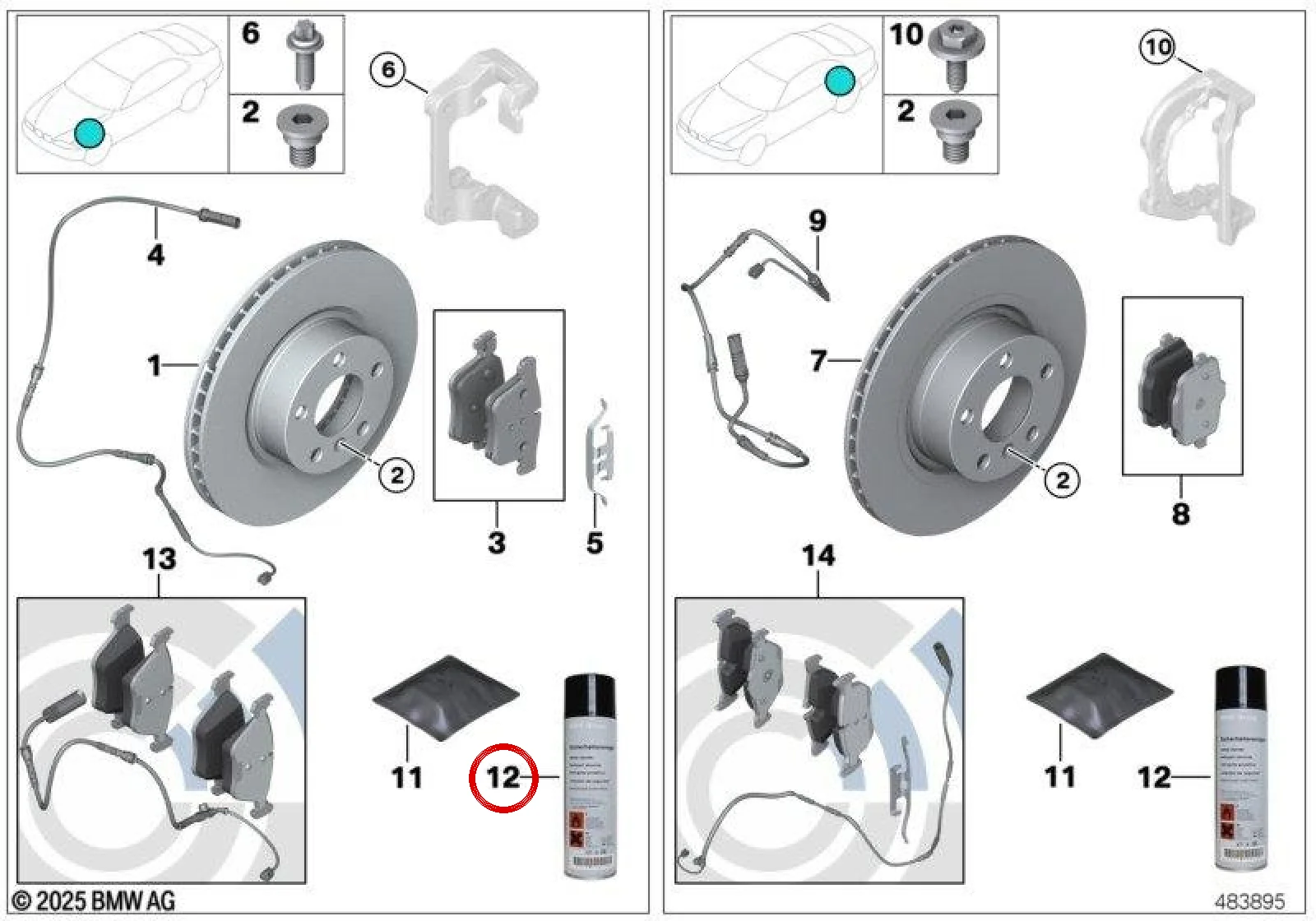 BMW E46 F20 F30 G20 Fren Ve Parça Temizleme Spreyi 500 ml 83192362037