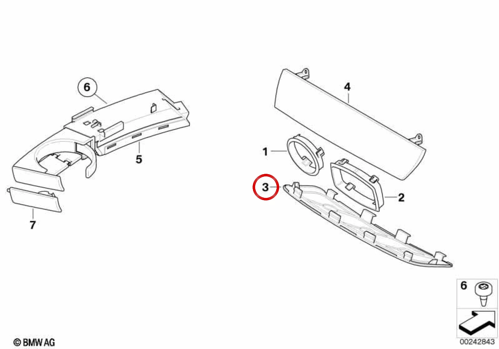 BMW AUX Kaplama Alt Kapak 51459128397