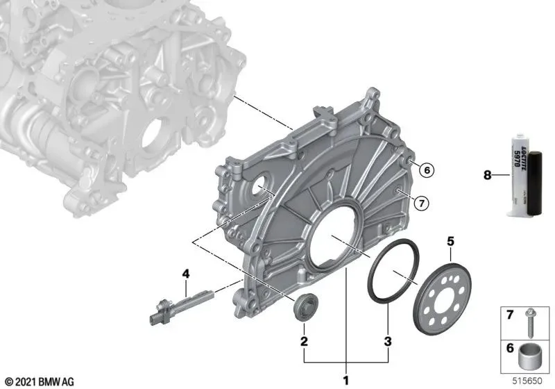 BMW E60 E61 E70 E71… B37 B47 B57… Arka Krank Keçesi 11148599771