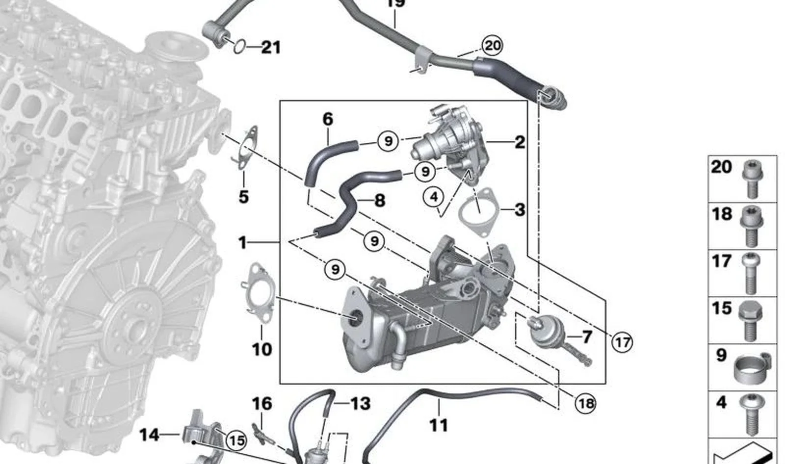 BMW F10 F11 F15 F20… B37 B47 EGR Valfi 11718580442