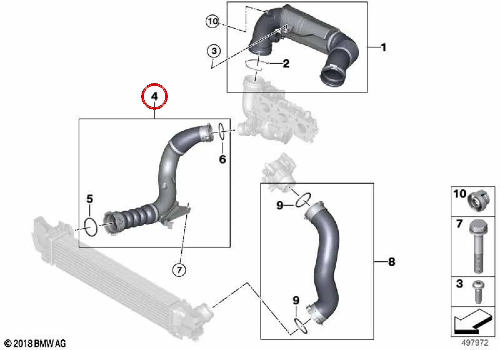 BMW F39 F44 F45 F46… B37 Turbo Borusu 13718655836