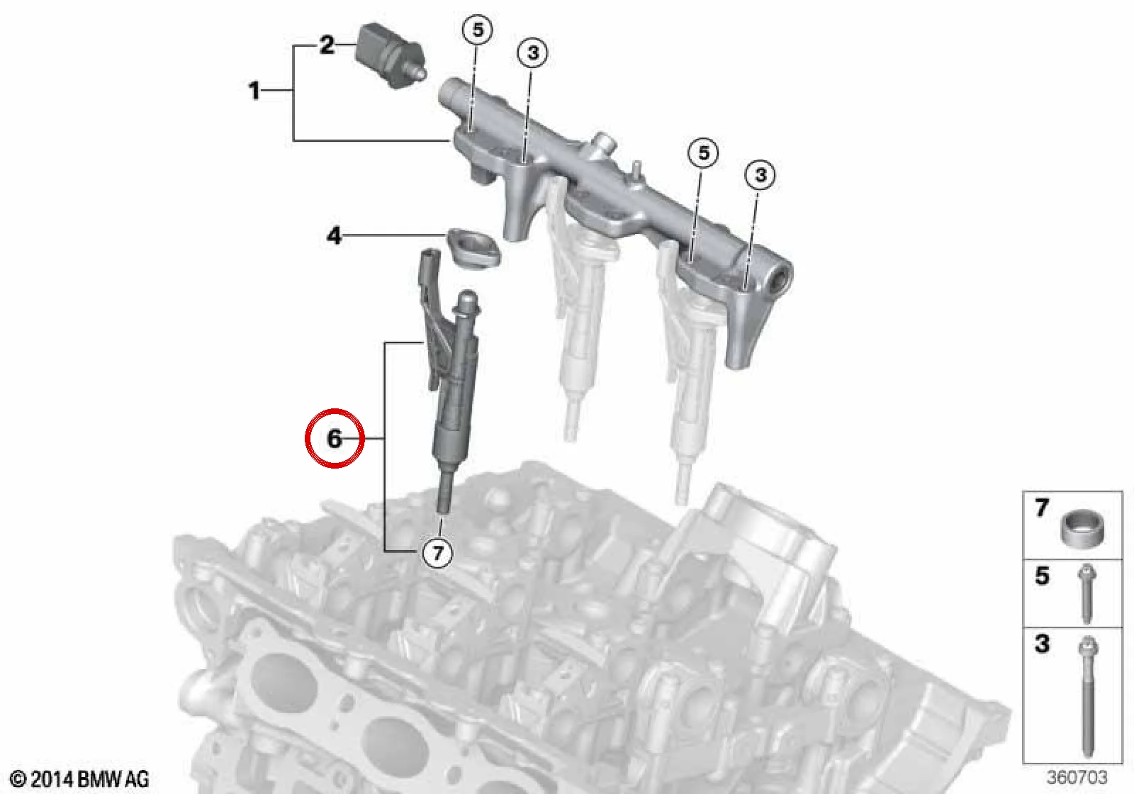 BMW F20 F21 F22 F23… B38 B48 B58 Enjektör 13538625396