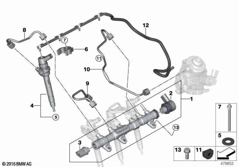 BMW F20 F21 F22 F23… B47 N47 Enjektör 13538514146