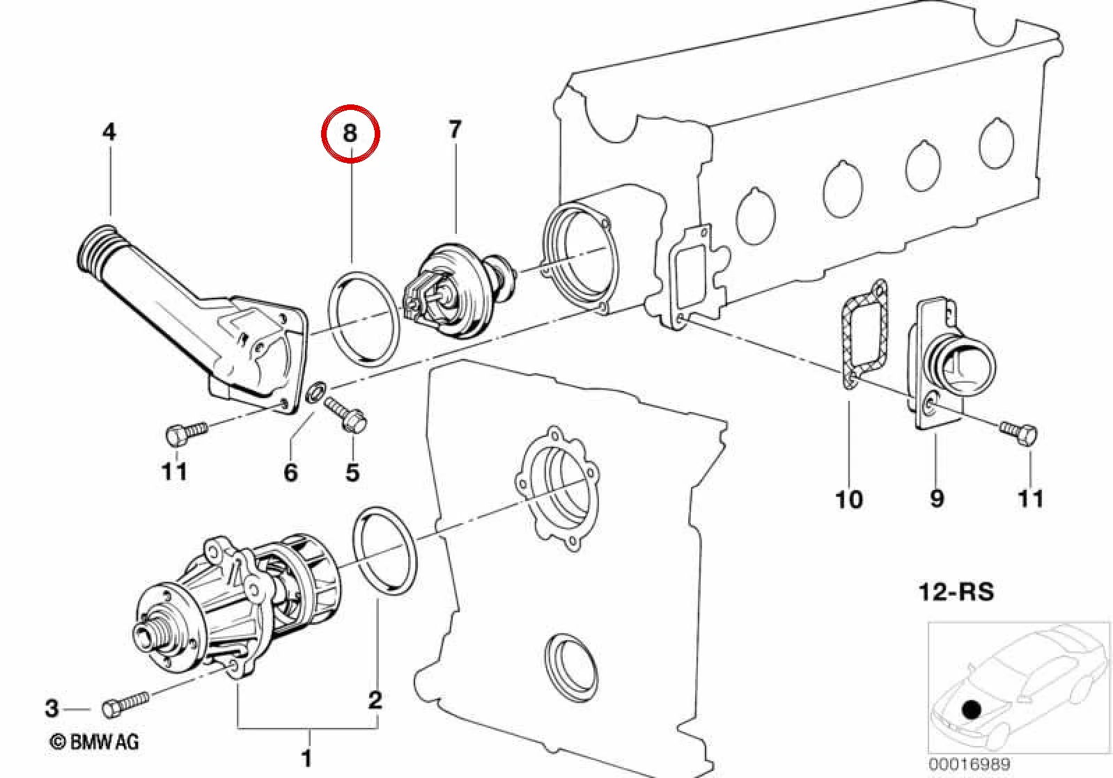 BMW E30 E34 E36 E39 M20 M30 M40… Termostat Contası 11531265084