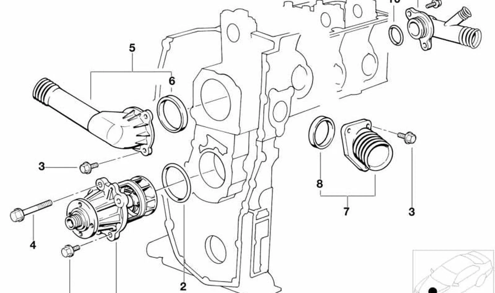 BMW E34 E36 Blok Su Borusu Arka 11531743679
